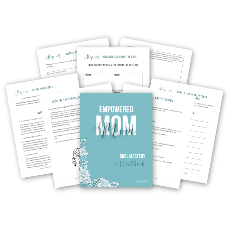 Empowered Mom Goal Mastery Workbook mockup